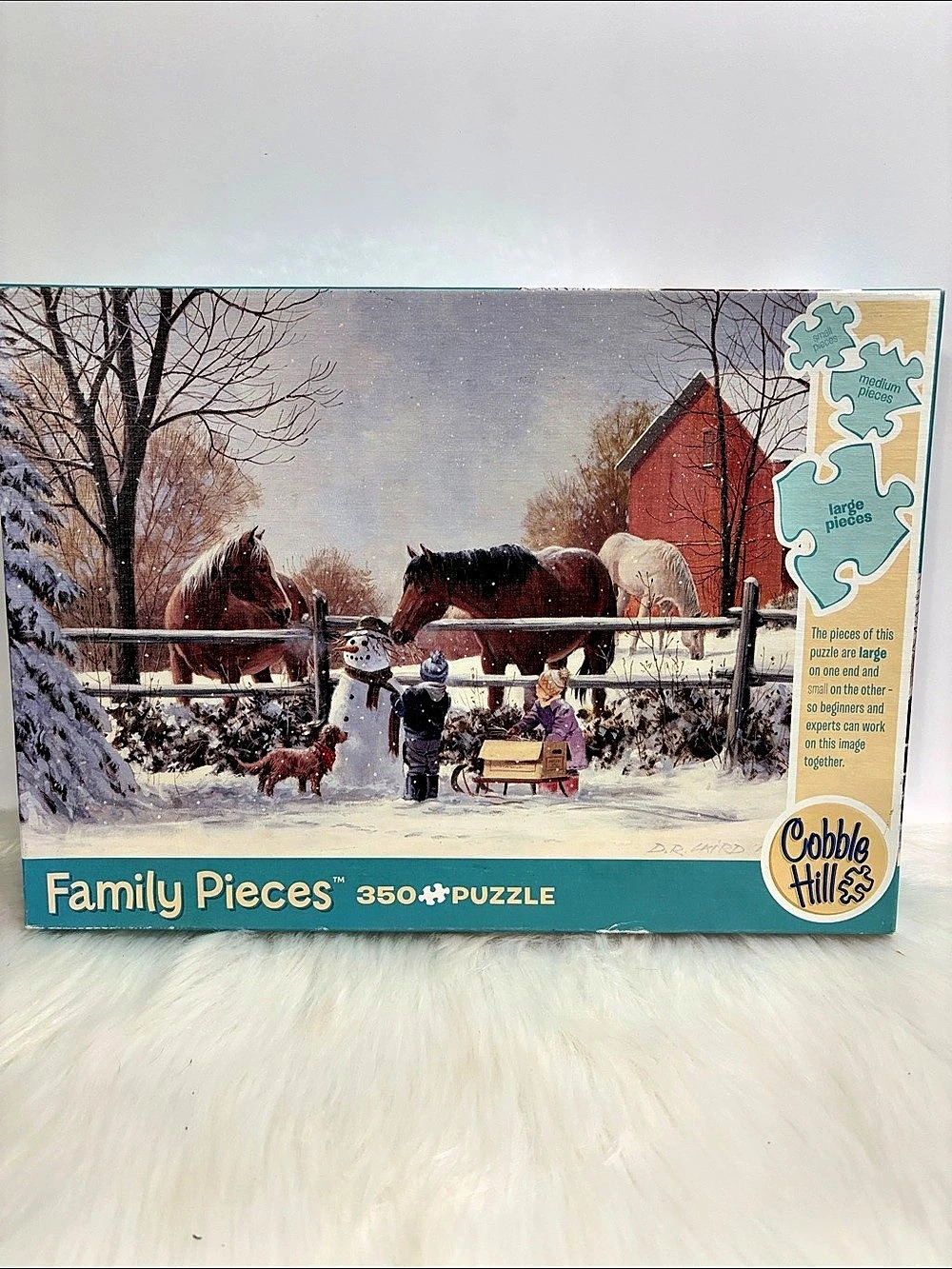 Cobble Hill Winter Barnyard 350-Piece Winter Horse Puzzle